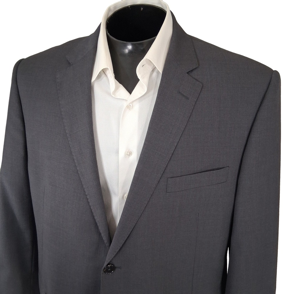 Tiglio Luxe Sport Coat 44S Gray Lanificio Di Biella Wool Blazer Double Vent